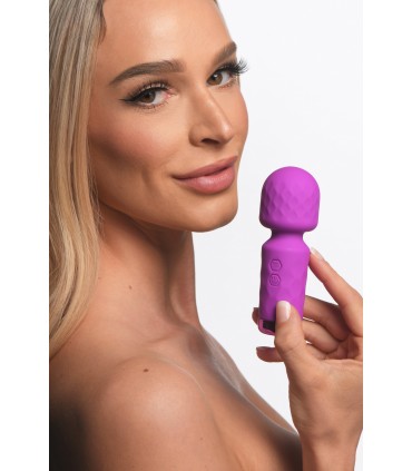 MINI MASAJEADOR WAND RECARGABLE SILICONA MORADO
