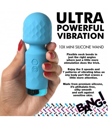 MINI WIEDERAUFLADBARER STABMASSAGER AUS BLAUEM SILIKON