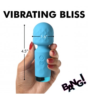 MINI WIEDERAUFLADBARER STABMASSAGER AUS BLAUEM SILIKON
