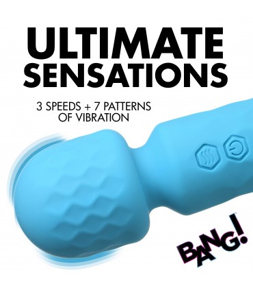 MINI WIEDERAUFLADBARER STABMASSAGER AUS BLAUEM SILIKON