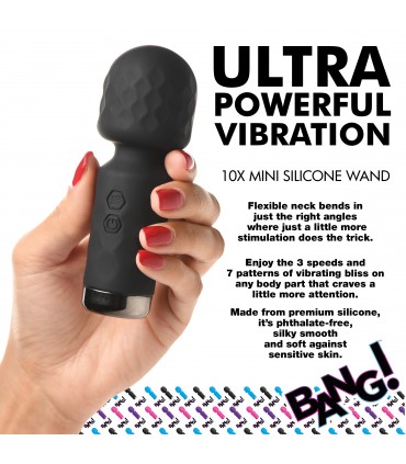MINI BAGUETTE DE MASSAGE RECHARGEABLE SILICONE NOIR
