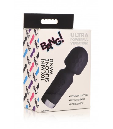 MINI BAGUETTE DE MASSAGE RECHARGEABLE SILICONE NOIR