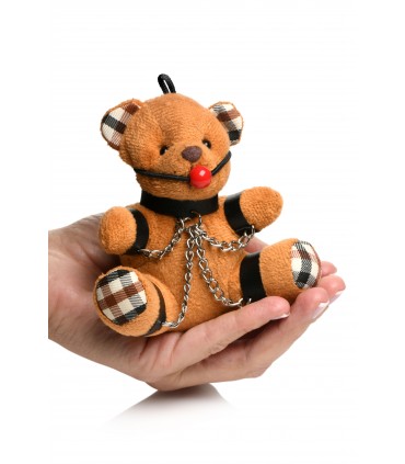 GAGGED TEDDY BEAR KEYCHAIN