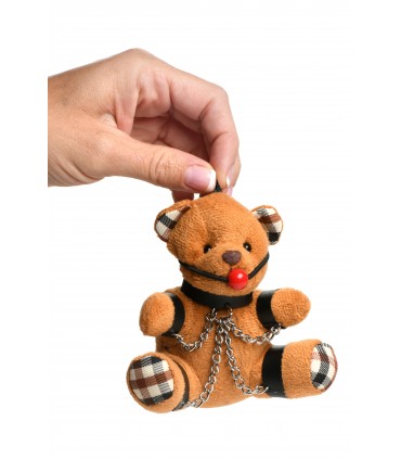 GAGGED TEDDY BEAR KEYCHAIN