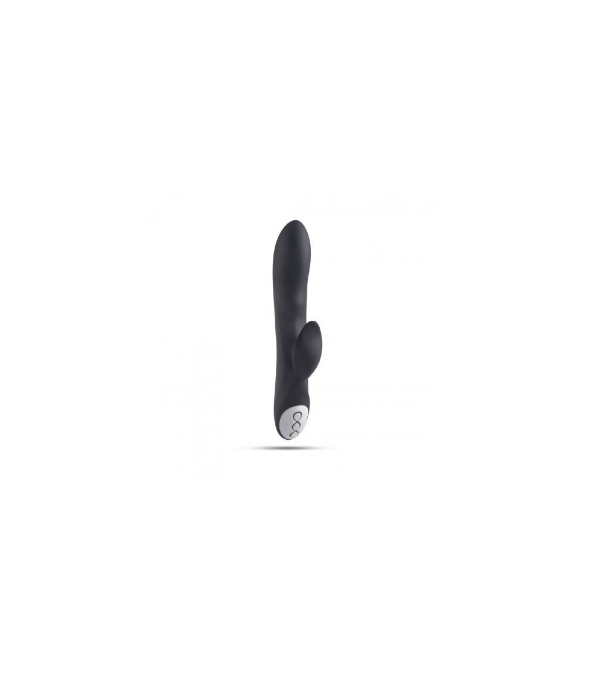 VIBRADOR SILICONA C/ ESTIMULADOR RECARGABLE NEGRO