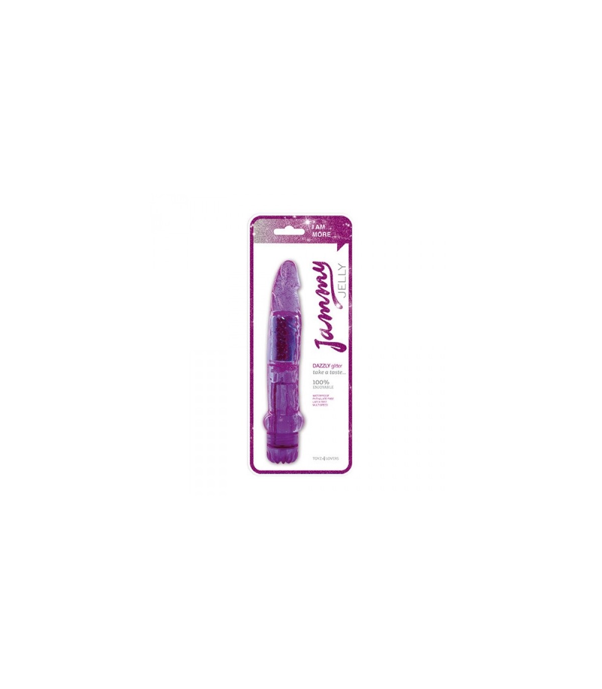 VIBRADOR JAMMY JELLY DAZZLY GLITTER MORADO