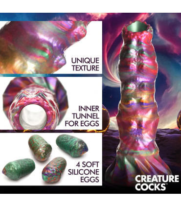 Dildo in silicone con larva che depone le uova