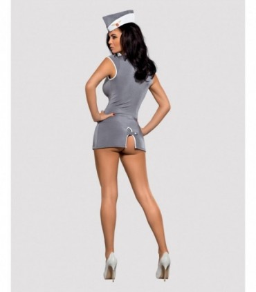 STEWARDESS 3-PCS COSTUME GREY   S/M