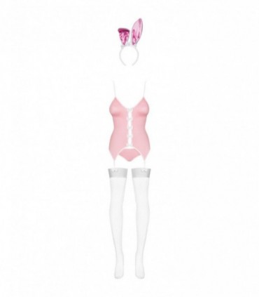 COSTUME CONIGLIETTO 4 PEZZI ROSA S/M