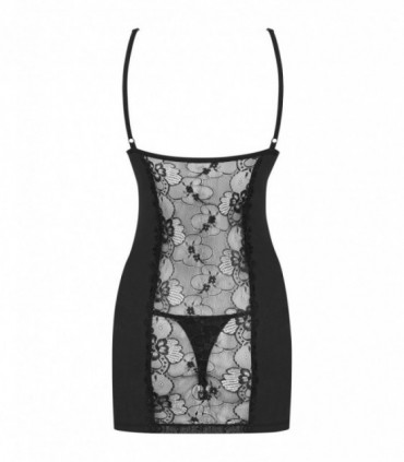 HEARTINA CHEMISE & THONG BLACK  S/M
