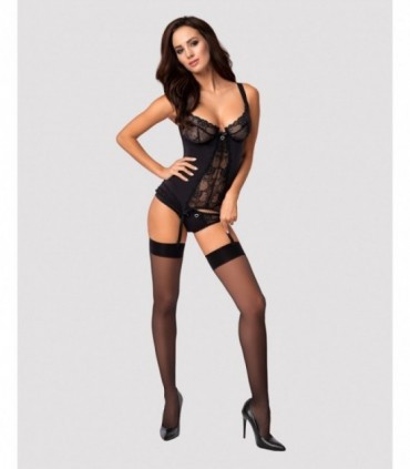 HEARTINA CORSET & THONG BLACK  S/M