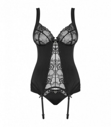 HEARTINA CORSET & THONG BLACK  S/M
