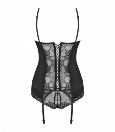 HEARTINA CORSET & THONG BLACK  S/M