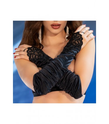 CR4677 OPEN BLACK GLOVES