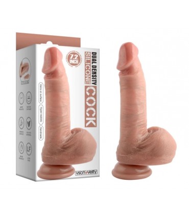 REALISTISCHER PENIS AUS SILIKON MIT DOPPELTER DICHTE, 18,3 CM