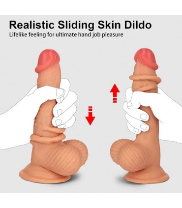 REALISTISCHER PENIS-GLEITER, FLEISCH DOPPELTER DICHTE, 17'8 CM