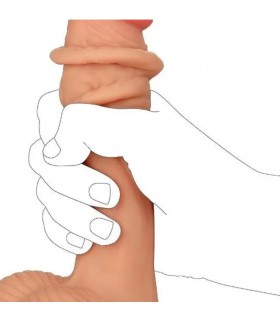 PÉNIS RÉALISTE COULISSANT CHAIR DOUBLE DENSITÉ 19 CM