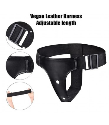 IMBRACATURA BLACK MAGIC DOPPIA STRAP-ON CON VIBRAZIONE 17'8 CM NERA