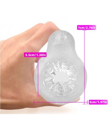 MASTURBADOR ICE GIRL ESTRÍADO C/ VIBRACIÓN CLARO