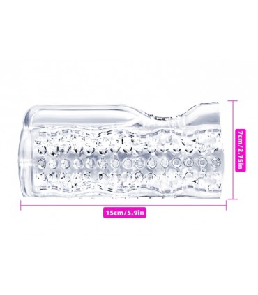 MASTURBADOR ICE GIRL ESTRÍADO C/ VIBRACIÓN CLARO