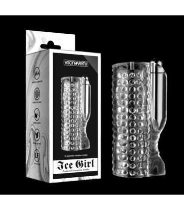 MASTURBADOR ICE GIRL ESTRÍADO C/ VIBRACIÓN CLARO