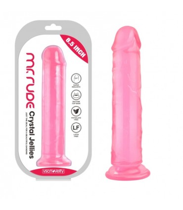REALISTISCHE PENIS-KRISTALLGELEES ROSA 21,6 CM