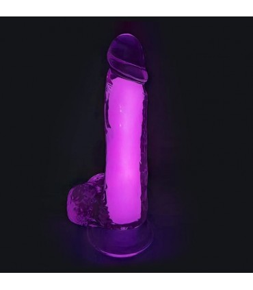 ROSA PHOSPHORESZIERENDER REALISTISCHER PENIS 20 CM