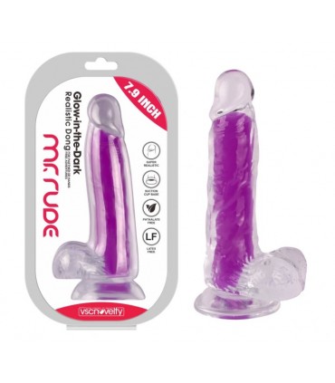PENE REALISTICO VIOLA FOSFORESCENTE 20 CM