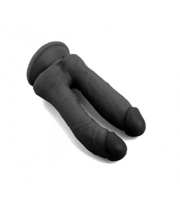 PENE REALÍSTICO DOBLE PENETRACIÓN NEGRO 18'5 CM