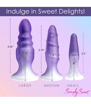 SET 3 X PLUGS SILICONA MORADOS