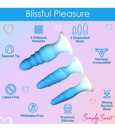 JEU 3 X BOUCHONS SILICONE BLEU