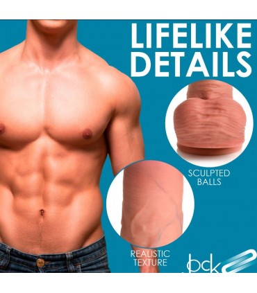 DILDO PENE C/ TESTÍCULOS DOBLE DENSIDAD UNCUT FLESH 25 CM