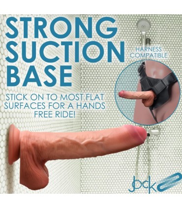 DILDO PENE C/ TESTÍCULOS DOBLE DENSIDAD UNCUT FLESH 25 CM