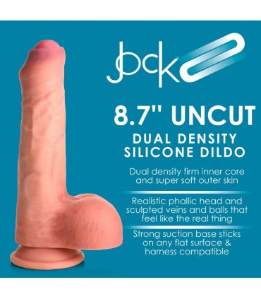 DILDO PENE C/ TESTÍCULOS DOBLE DENSIDAD UNCUT FLESH 22 CM