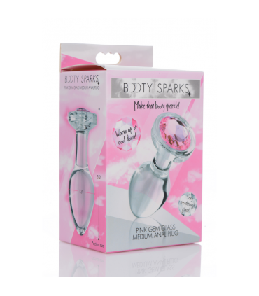 CRYSTAL PLUG WITH PINK STONE M