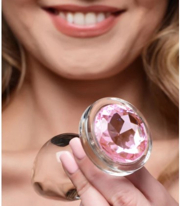 KRISTALLSTECKER MIT ROSA STEIN S