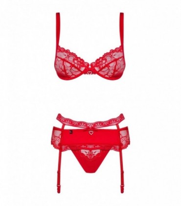 HEARTINA 3-PCS SET RED S/M