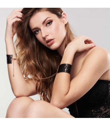 DESIR MÉTALLIQUE – HANDSCHELLEN AUS SCHWARZEM METALLGEWEBE