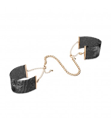 DESIR MÉTALLIQUE – HANDSCHELLEN AUS SCHWARZEM METALLGEWEBE