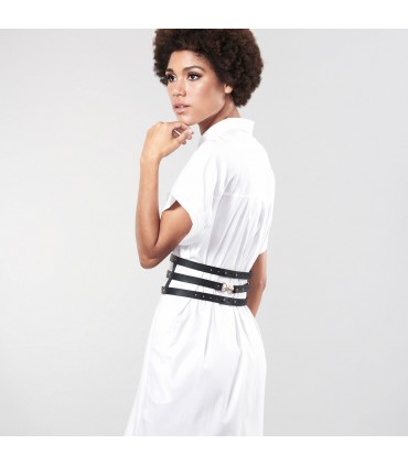 MAZE - WIDE BELT AND RESTRAINTS BLACK