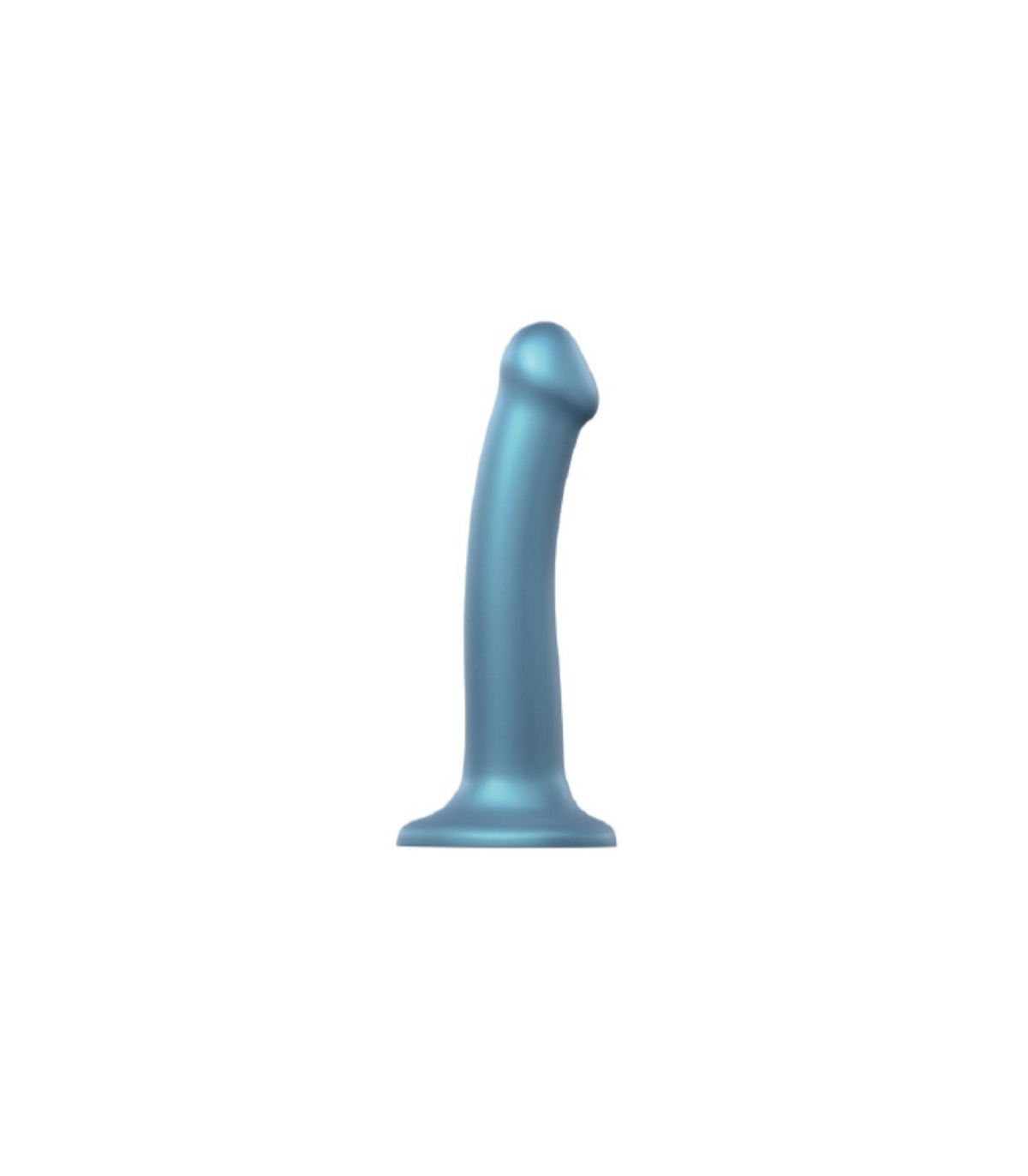 DILDO MONO DENSIDAD AZUL METALIZADO M