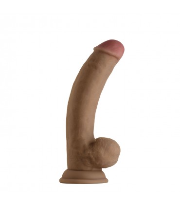 MODEL C 8.5" LIQUID SILICONE DONG W/BALLS - OAK