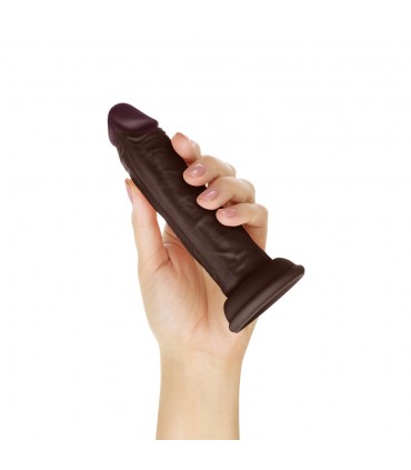 DONG IN SILICONE LIQUIDO MODELLO J 5,5" - MOGANO