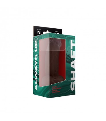 MODEL N 7,5" DONG AUS FLÜSSIGEM SILIKON MIT BÄLLEN - MAHAGONI