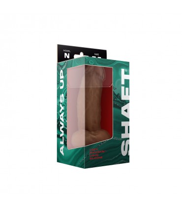 MODEL N 8.5" LIQUID SILICONE DONG W/BALLS - OAK