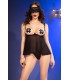 CR4715 BABYDOLL C/ TANGA Y ANTIFAZ NEGRO M
