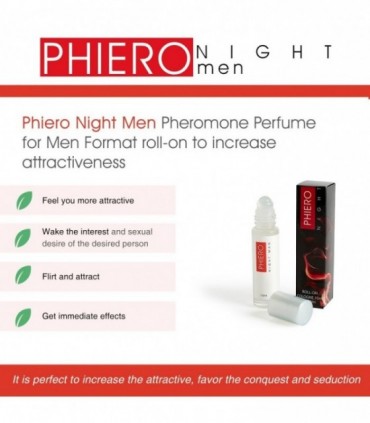 PHIERO NIGHT MAN PERFUME CON FEROMONAS PARA HOMBRE 10 ML