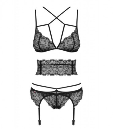 FRIVOLLA 4-TEILIGES SET SCHWARZ S/M