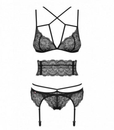 FRIVOLLA 4-TEILIGES SET SCHWARZ S/M