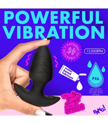 PLUG VIBRADOR Y ROTADOR C/ MANDO USB NEGRO